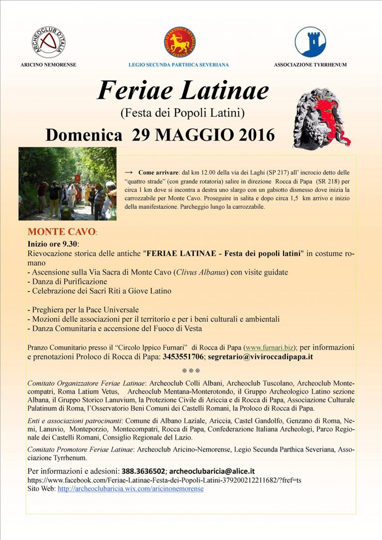 Feriae Latinae, Ariccia (RM), Lazio